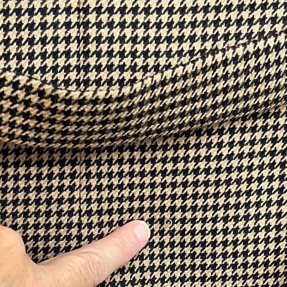 VTG Y2K Liz Claiborne Tan Black Houndstooth Wool Blazer Sz 12 Academia Business - Picture 13 of 13